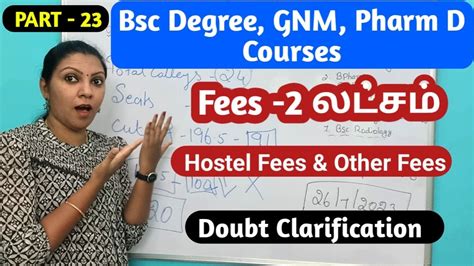 Bsc Degree Courses Gnm Pharmd Fees 200000hostel Fees Full