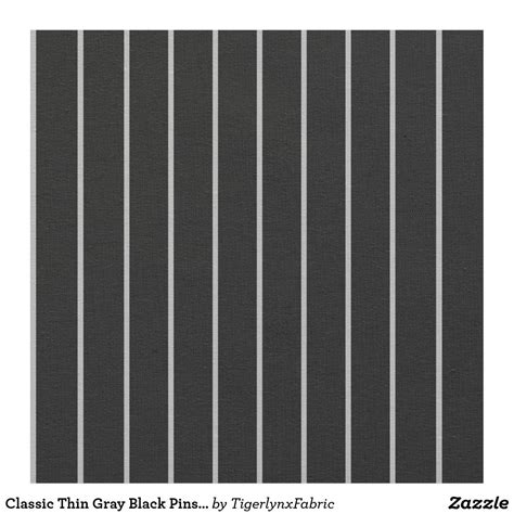 Classic Thin Gray Black Pinstripe Striped Pattern Fabric Stripes