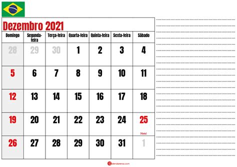 Calendário Dezembro 2021 Brasil Feriados E Datas Comemorativas