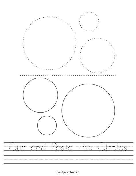 Cut And Paste The Circles Worksheet Twisty Noodle