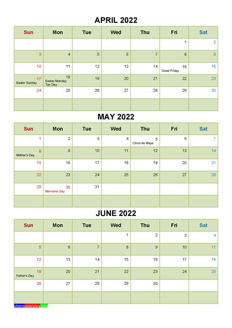 March April May 2022 Calendar March April May 2020 Calendar Printable