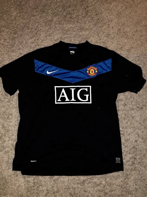 Nike Manchester United Black Blue Aig Jersey Grailed