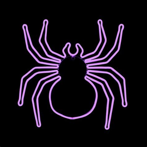 24 Led Neon Halloween Spider Silhouette Motif Display 102monspider