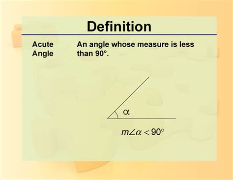Definition Angle Concepts Acute Angle Media4math