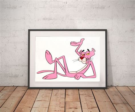 Pink Panther Canvas Acrylic Colors Wall Art Kids Room Etsy