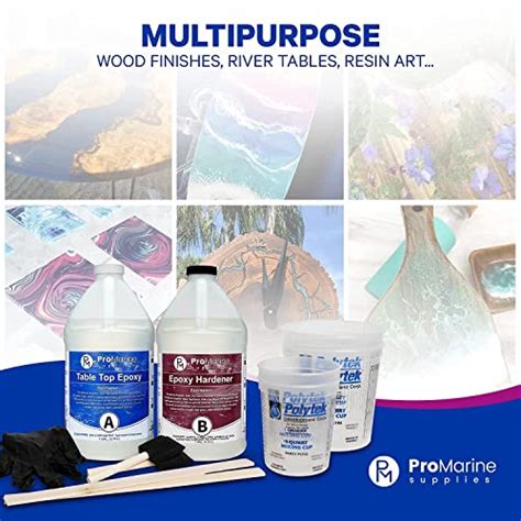 Pro Marine Supplies Crystal Clear Table Top Epoxy Resin 2 Gallon Kit