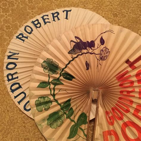 Antique Hand Fans Rare Pair Of 1900s Goudron Robert French Etsy