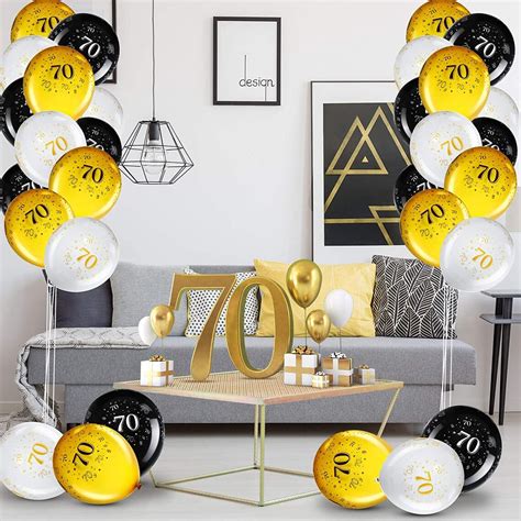 45 Pieces 12 Inch 70th Birthday Party Balloons Seventy Etsy