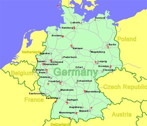 Large Clickable Map Of Germany Airports