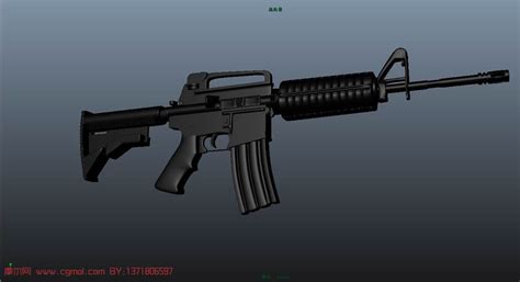 M4步枪maya武器模型枪械模型模型下载 摩尔网cgmol