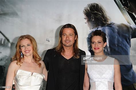 Mireille Enos Brad Pitt And Daniella Kertesz Attend The World News