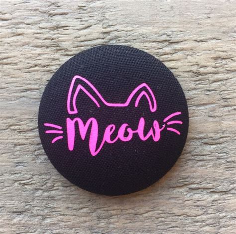 meow cat button add on etsy