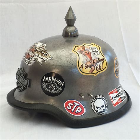 Ww2 German Helmet Casted In Alluminium Finish With Retro Stickers