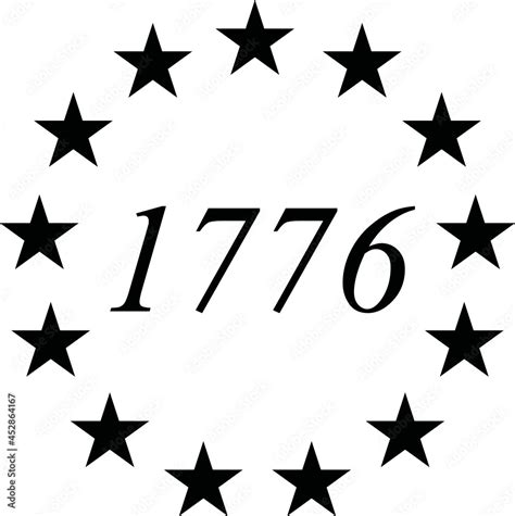 13 Stars On Betsy Ross Flag 1776 Svg Vector Cut File For Cricut And