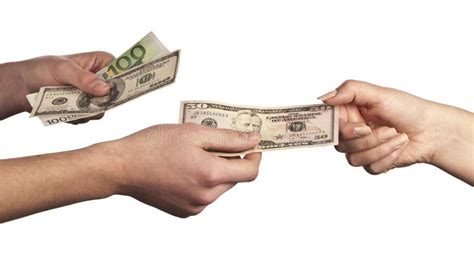 Hand Giving Money To Other Hand Stock Images Image 23654084