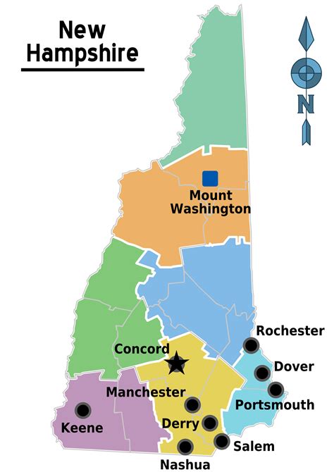 Map Of New Hampshire Regions Mapsofnet