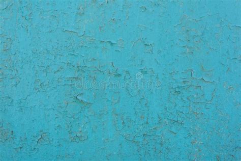 Texture Background Blue Painted Cracked Iron Surface Stock Image