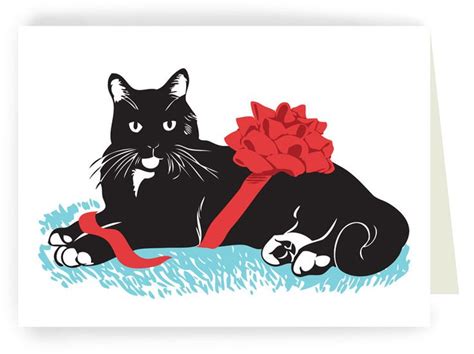 Tuxedo Cat With Ribbon Boxed Set Of 8 Cards By Rigelstuhmiller Tuxedo