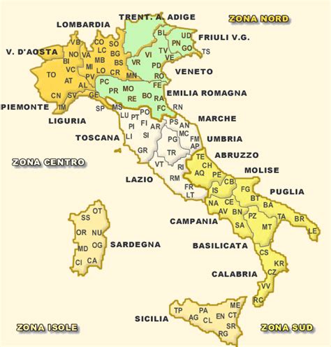 Scarica mappa dell'italia colorata con regioni, capitale e capoluoghi. Cartina Muta Dell'italia Con Province