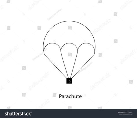 Parachute Outline Vector On White Background Stock Vector Royalty Free