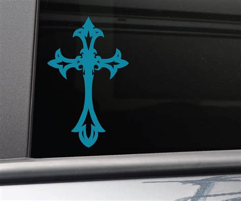 Christian Cross Vinyl Decal Laptop Car Truck Bumper Window