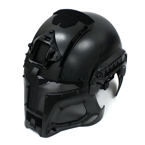 Full Face Airsoft Helmet Black Interstellar Space Battle Trooper