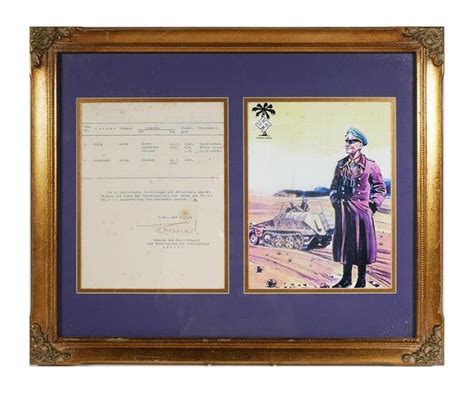 Lot Art Erwin Rommel Signed Document