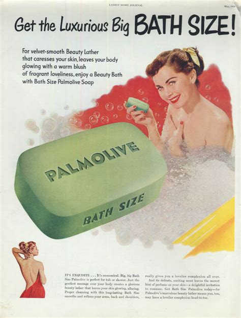 Get The Luxurious Big Bath Size Palmolive Soap Ad 1950 Nude In Tub