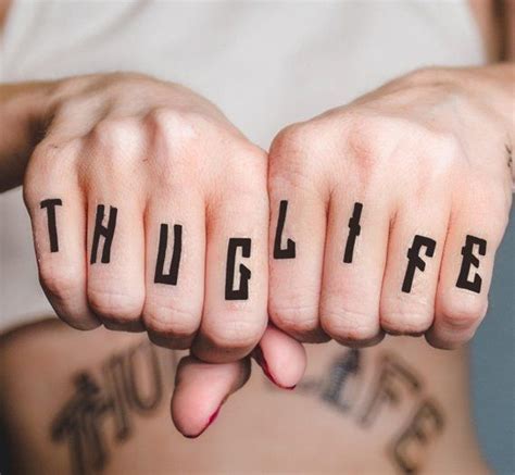 Thug Life Tattoo Knuckle Tattoo Hip Hop Temp Tattoo Rapper Thug