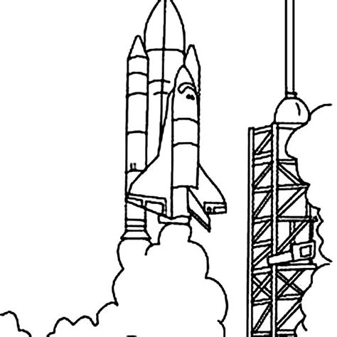 Free space coloring page to print and color, for kids. Space Shuttle Launched From NASA Space Center Coloring ...