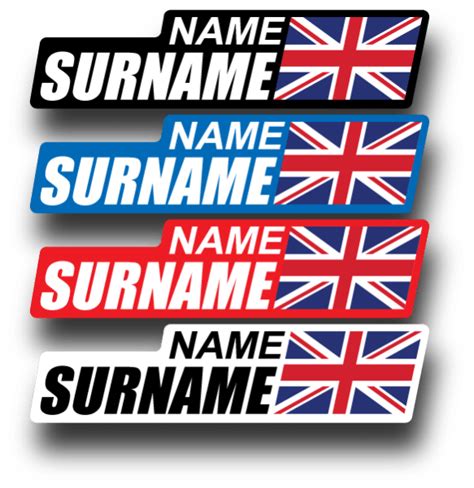 Personalised Bike Name Stickers Name Tag Decals With Country Flag