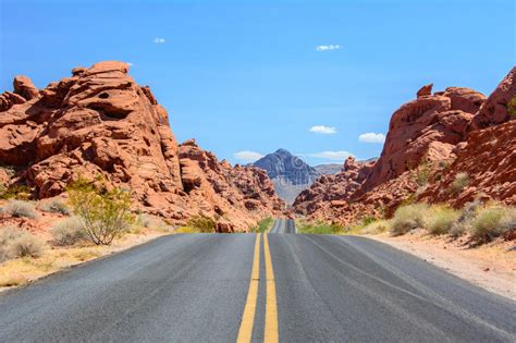 Road In Valley Of Fire State Park Nevada Usa Stock Image Image Of