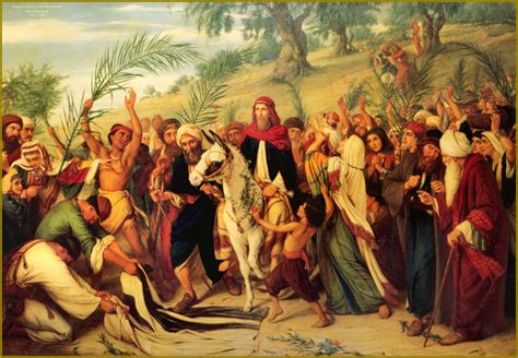 Christ Entry Into Jerusalem Catholic Artwork Palm Sunday Palestine Art