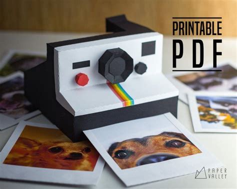Polaroid Papercraft Diy Printable Template Pdf Vintage Etsy Camera