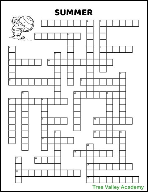 Printable Summer Crossword Puzzles For Adults