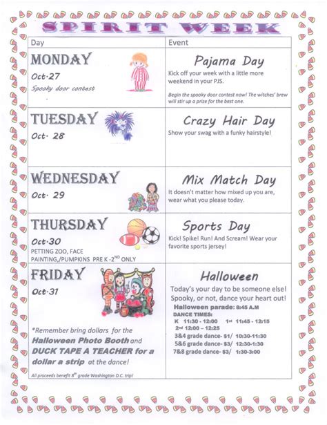 Halloween Spirit Week Ideas For Preschool Cross Sport