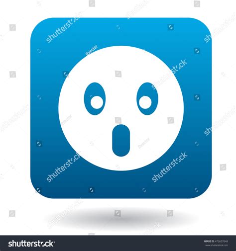Frightened Emoticon Open Mouth Icon Simple Stock Illustration 472657648