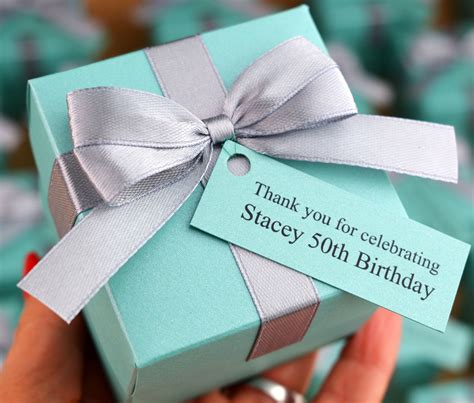 Personalized 50th Birthday Party Favor Box With Satin Bow And Etsy