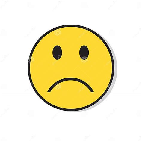 Yellow Sad Face Negative People Emotion Icon Stock Vector