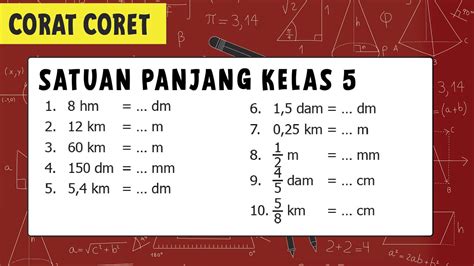 Satuan Panjang Kelas 5 Konversi Satuan Panjang Youtube