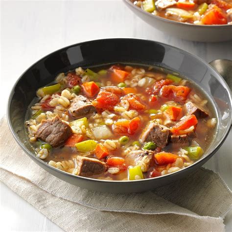 Comforting Beef Barley Soup Recipe How To Make It Taste Of Home