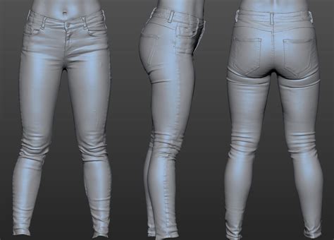 Jeans Cleaned Scan With 8k Color Texture 6 000 000 Polygons 8k Color