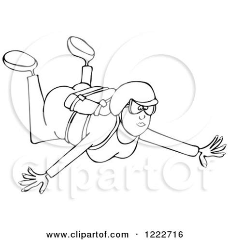 Download Coloring Page Outline Of A Skydiver With A Parachute Posters, Art Prints by gnurf - Interior ...