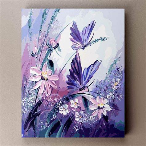 Purple Butterflies In 2020 Butterfly Painting Wall Art Pictures