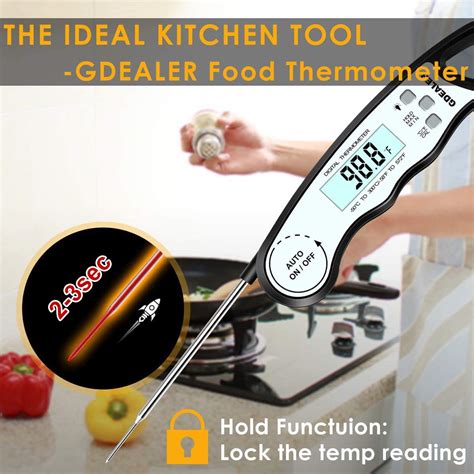 Gdealer Dt6 Instant Read Meat Thermometer Waterproof Ultra Fast Digital