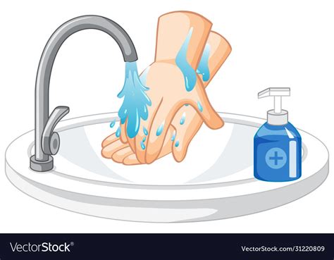 Hand Cleaning On White Background Royalty Free Vector Image