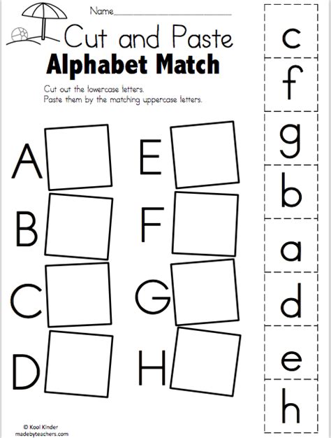 Free Printable Cut And Paste Alphabet Worksheets