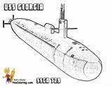 Submarine Coloring Uss Georgia Colouring Navy Yescoloring Ship Force sketch template