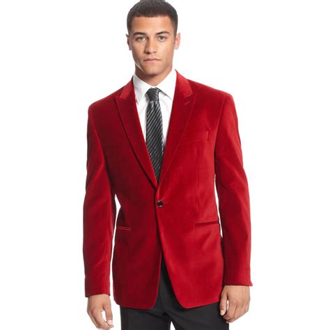 Lyst Sean John Solid Velvet Blazer In Red For Men