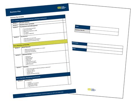 Free Template Structuring Your 2021 Business Plan Qcs